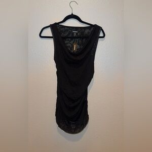 Express scrunchy semi mesh top